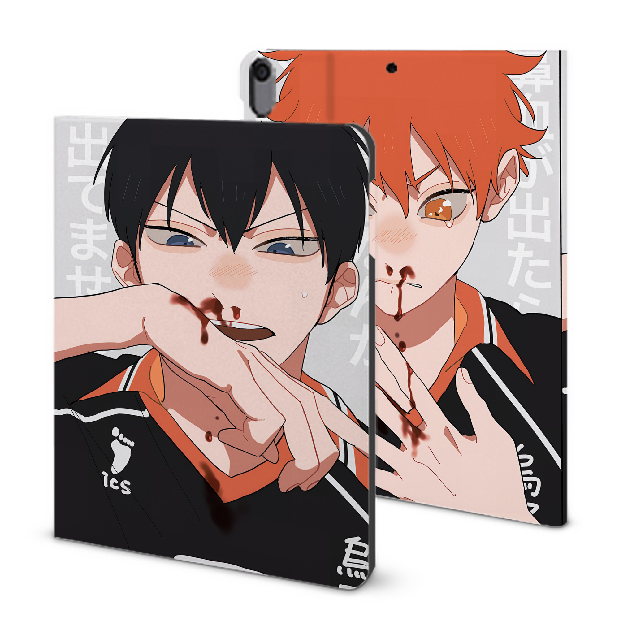 （画像用） ハイキュー!! Haikyu!! IPad ケース ブック型 PUレザー TPU 耐衝撃 軽量 薄型 ペン収納なし 全面保護 IPad 各モデル対応